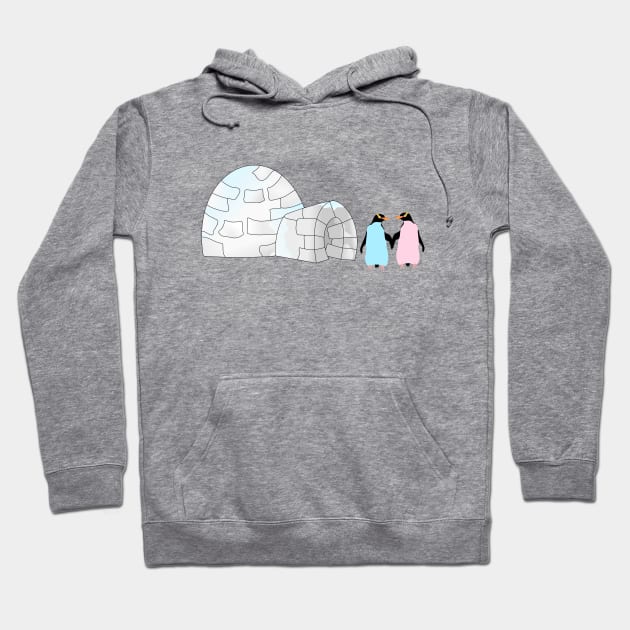 Penguins and Igloo Hoodie by mailboxdisco